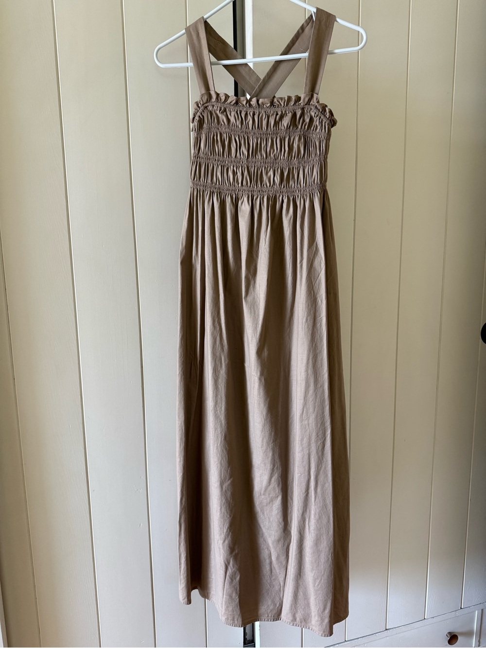 Reformation Solstice Dress, Tan - Picture 2 of 4